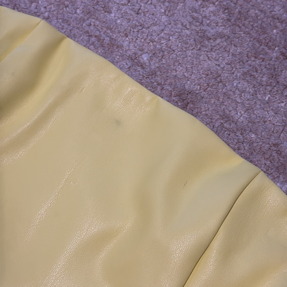 Meshki yellow vegan leather mini strapless dress size XXS - Picture 2 of 7